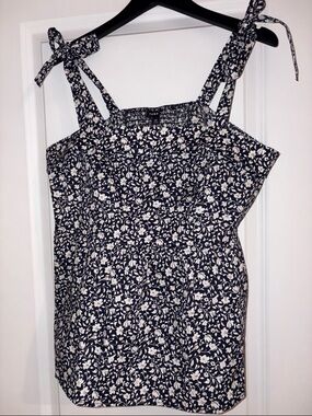 Torrid Navy Floral Tie-Strap Summer Tank Top